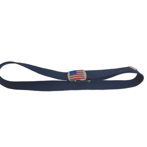 Vintage Rhinestone American Flag Belt One Size - Picture 6 of 8